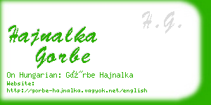 hajnalka gorbe business card